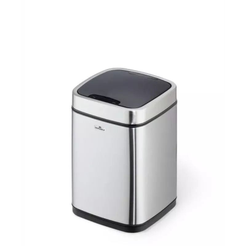 Roskakori Durable NO TOUCH 6L suorakaiteen muotoinen ruostumaton teräs hopea musta
