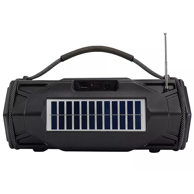 Tracer Explorer TRAGLO47616 kannettava Bluetooth-kaiutin, TWS, Bluetooth 5.3, 15 W RMS, FM-radio, taskulamppu, aurinkopaneeli, 1800 mAh varavirtalähde, microSD, musta