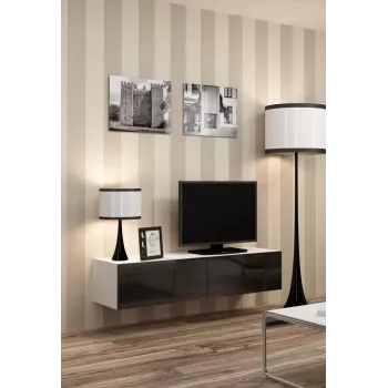 Cama TV-taso VIGO 140 30/140/40 valkoinen/musta kiiltävä