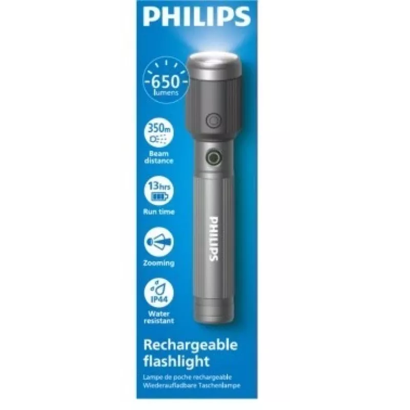 Taskulamppu Philips uudelleenladattava USB-C 650 lm, 2000 mAh
