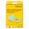 Kortinlukija DeLOCK 91015 USB 3.2 Gen 1 Type-A/Type-C minttu