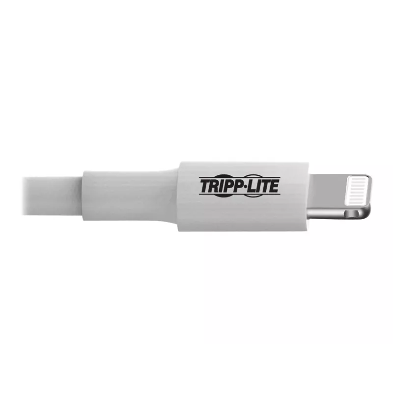 Eaton Tripp Lite Series USB-A - Lightning synkronointi-/latauskaapeli (M/M) - MFi-sertifioitu, valkoinen, 3 ft. (0,9 m) - data-/virtakaapeli - USB uros - Lightning