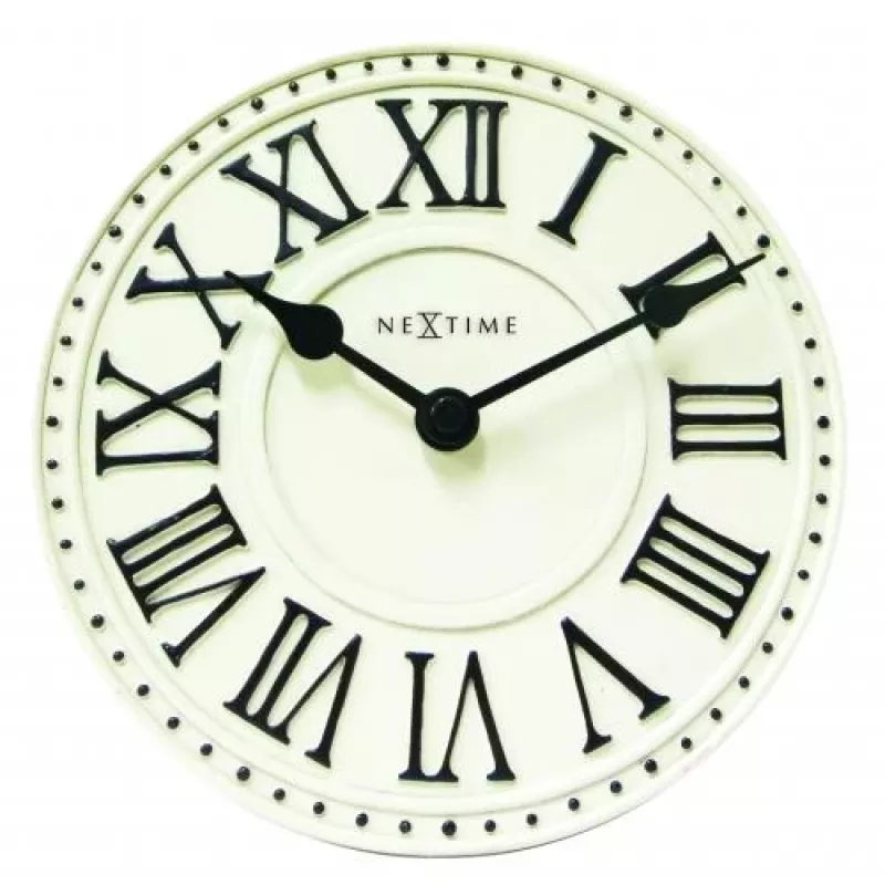 NeXtime kello 5187wi London pöytäkello, Ø16 cm, seinäkello, valkoinen/musta+B32