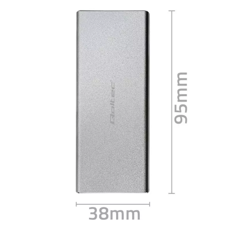 Alumiinikotelo QOLTEC 51833 M.2 SSD:lle, SATA – USB 3.0, tukee jopa 2 TB