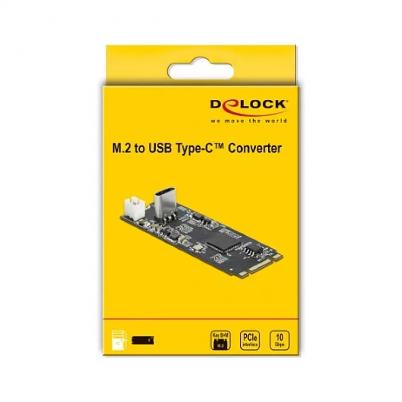 M.2 Key B+M uros USB Type-C naaras -muunnin, DeLOCK, 63174