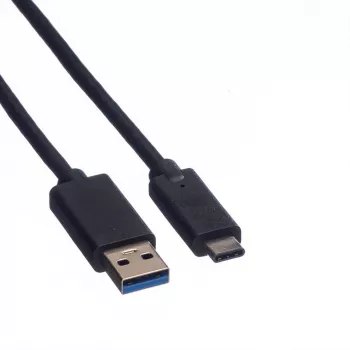 ROLINE - USB-kaapeli - USB Type-C (uros) - 9-napainen USB Type-A (uros) - 50 cm (USB 3.1) - valettu - musta (11.02.9010)