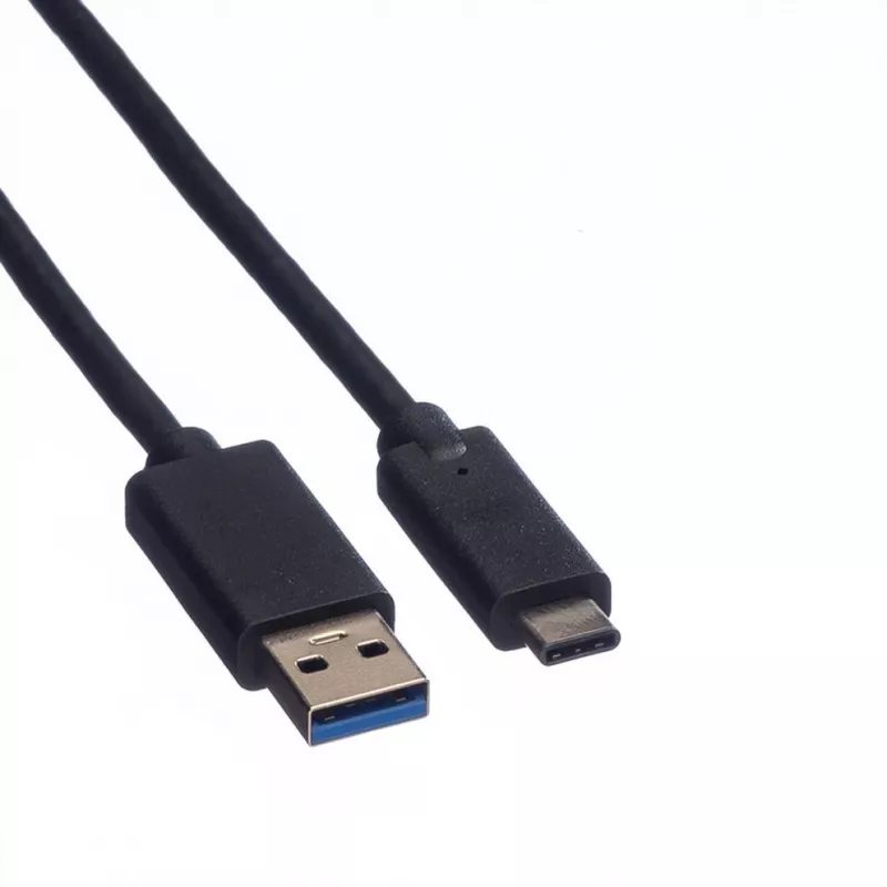ROLINE - USB-kaapeli - USB Type-C (uros) - 9-napainen USB Type-A (uros) - 50 cm (USB 3.1) - valettu - musta (11.02.9010)