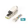 Digitus CAT 6A kenttäasennettava liitin STP 5 kpl RJ-45 liitin hopea