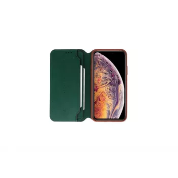 Suojakotelo VixFox iPhone XSMAX – metsänvihreä, folio-kotelo korttipaikalla