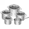 ZWILLING Essence 5-osainen ruostumattoman teräksen keittosarja lasikansilla