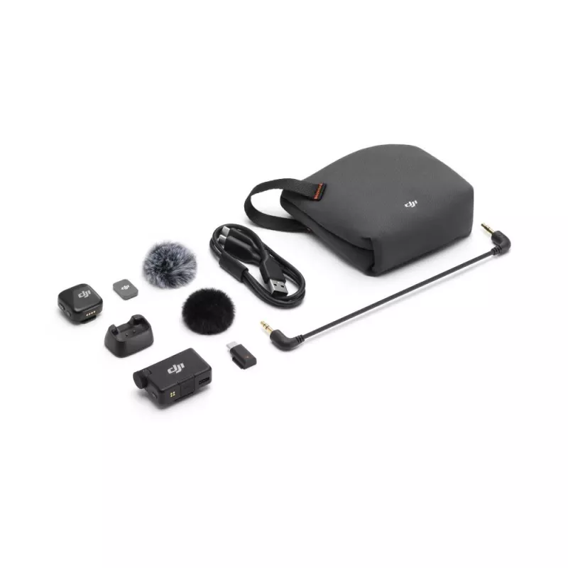 DJI Mic Mini langaton mikrofonijärjestelmä (1 lähetin + 1 vastaanotin), musta
