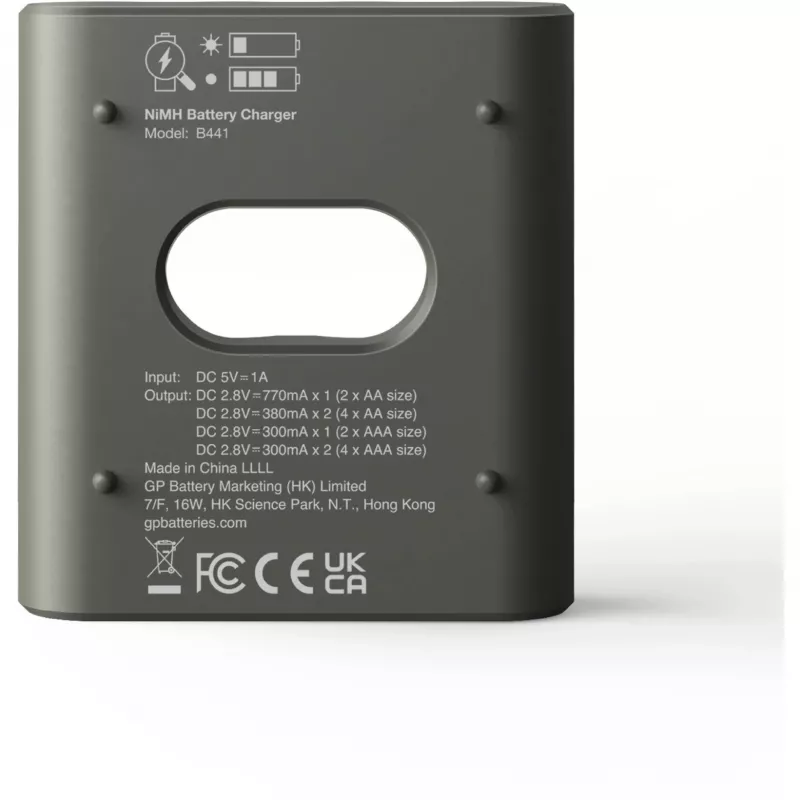 Akkulaturi GP B441 NiMH AA- ja AAA-akuille