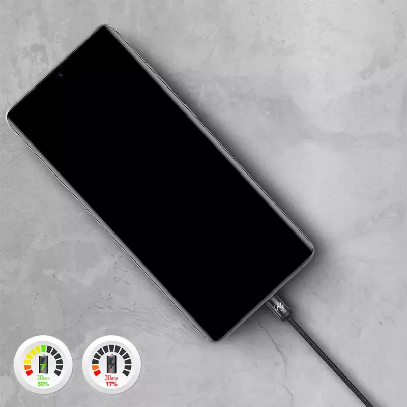 USB-C-kaapeli Tellur TLL155801 240W 2m musta – USB-C–USB-C-lataus- ja datakaapeli