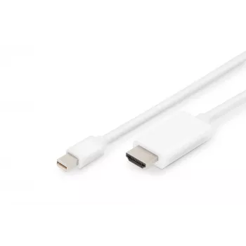 Digitus ASSMANN - sovitinkaapeli - Mini DisplayPort uros - HDMI uros - 2 m - kolmoiseristys - valkoinen - muotoiltu, 4K-tuki (AK-340304-0