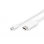 Digitus ASSMANN - sovitinkaapeli - Mini DisplayPort uros - HDMI uros - 2 m - kolmoiseristys - valkoinen - muotoiltu, 4K-tuki (AK-340304-0