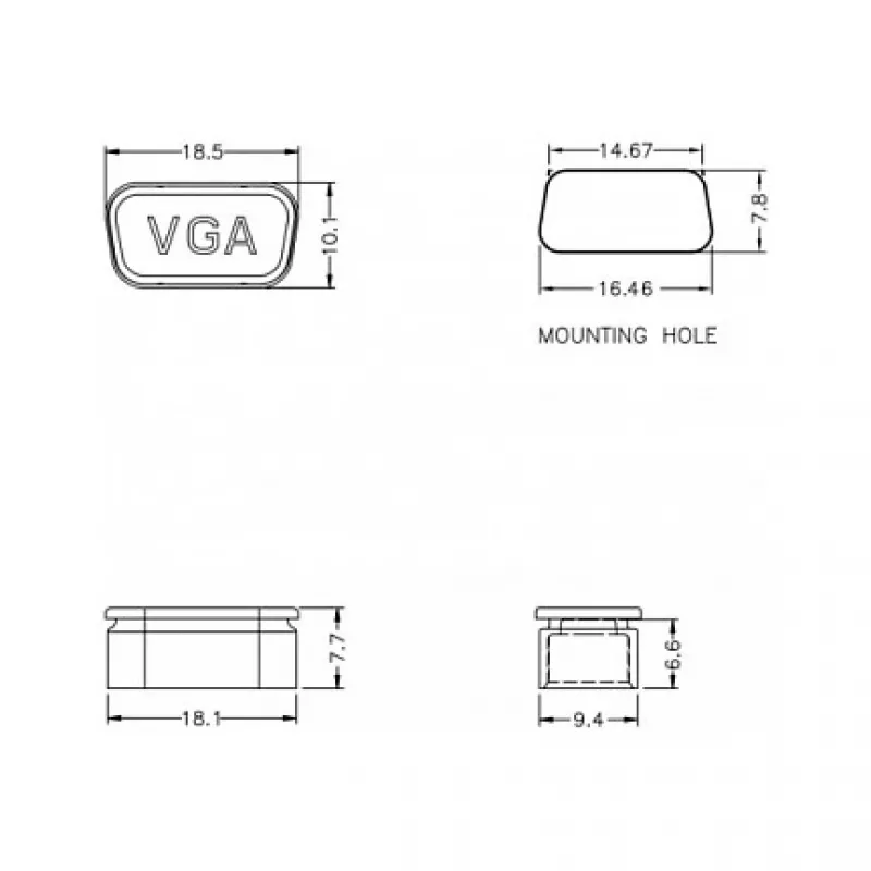 Naarasliittimen suojus VGA DeLOCK 60162