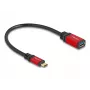 USB-sovitin DeLOCK 60172 USB Type-C uros - USB Type-A naaras 10 Gbit/s 15 cm punainen metalli