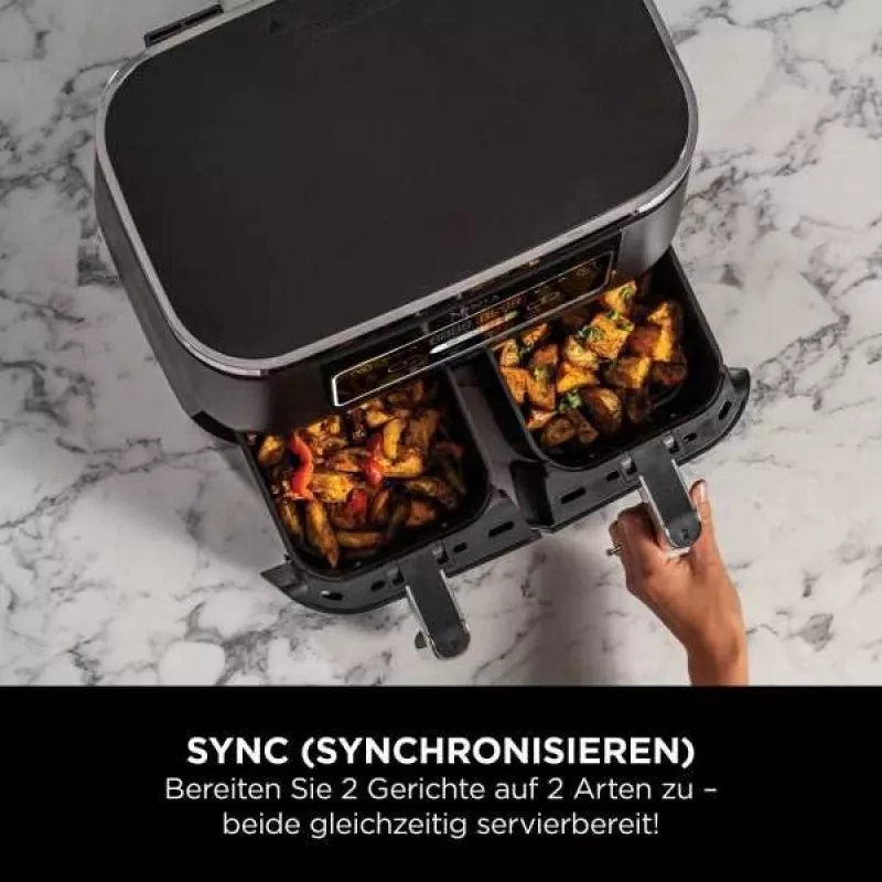 Ninja AF200EU friteerauskeitin Double 7,6 L itsenäinen 2400 W kuumailmafriteerauskeittiö musta
