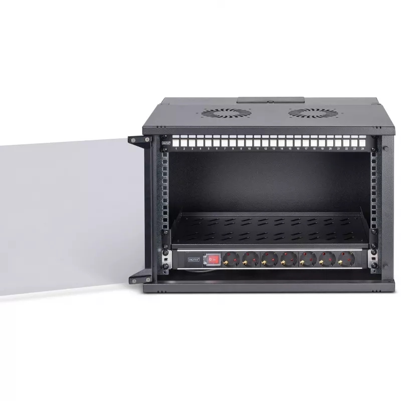 DIGITUS SOHO Pro DN-49203-SET 19" 7U seinäasennettava verkkosarja lisävarusteineen, 540 x 400 mm, musta