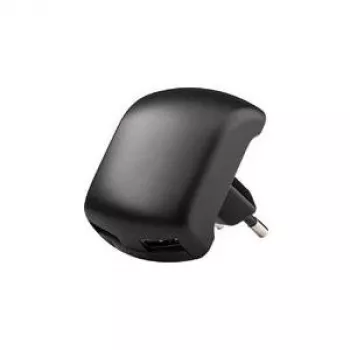 USB-laturisovitin 230V 2x USB (2A) – matkalaturi (musta kumipinnoitettu)