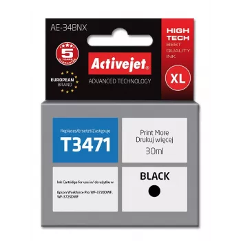 Activejet AE-34BNX muste (korvaa Epson 34XL T3471; Supreme; 30 ml; musta)