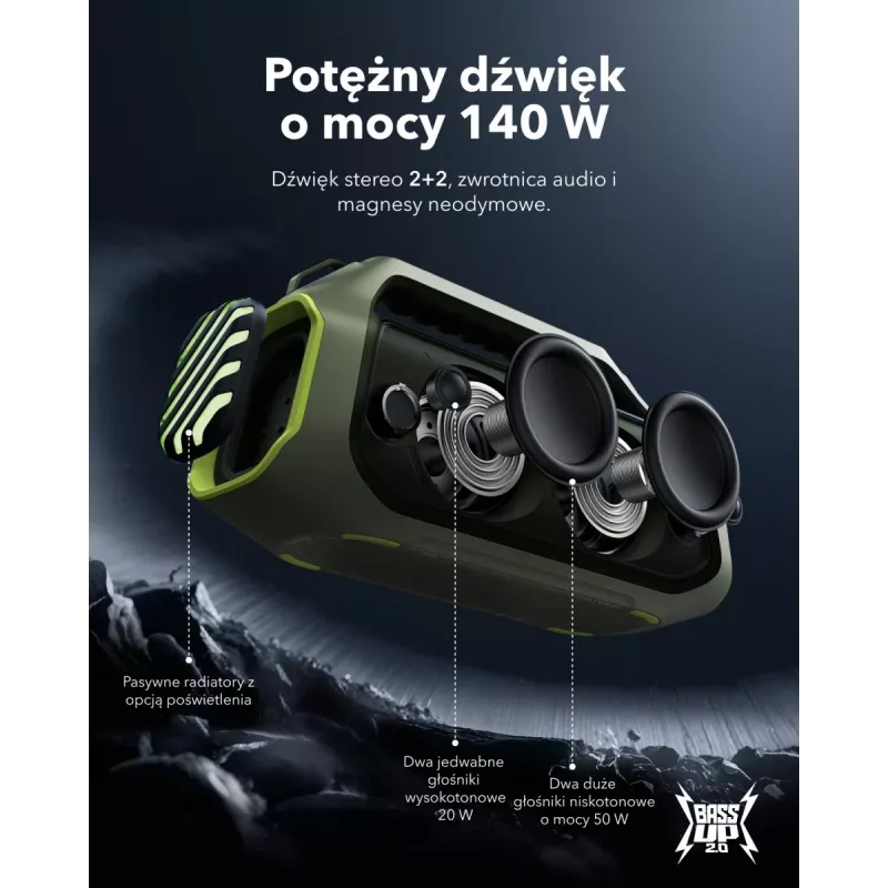 Boom 2 Plus | Tehokas ulkoilubasso Bluetooth-kaiutin Adventure Green