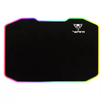 Hiirimatto PATRIOT Viper Gaming musta — polymeeri/kumi, LED-taustavalo, USB-käyttöinen, liukumaton, 353,5×242,7 mm, 5,5 mm paksuus