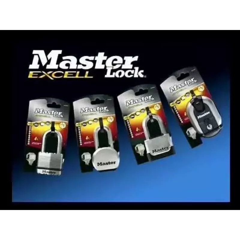 Discus-riippulukko MASTER LOCK 70 mm Excell ruostumaton teräs, suojattu sanka, eri avaimilla