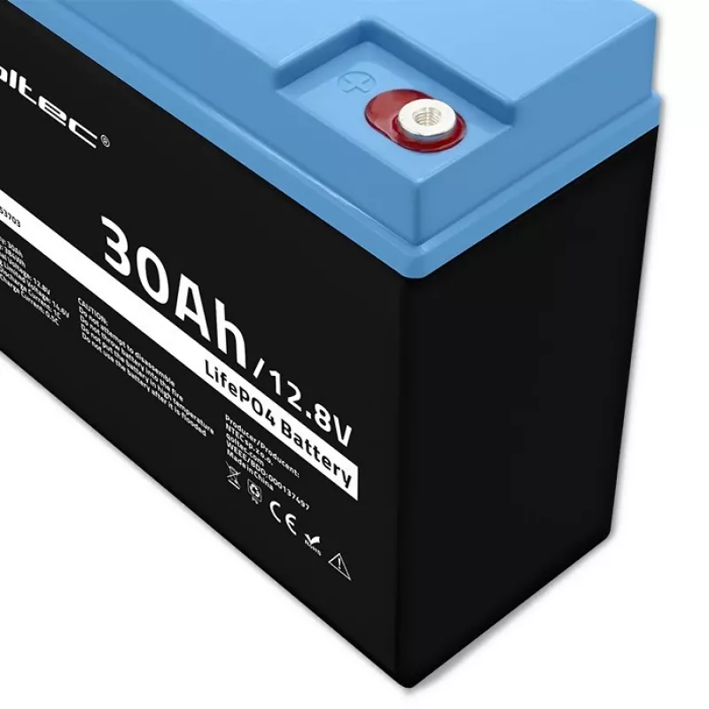 Ladattava LiFePO4-akku QOLTEC 12,8V 30Ah 384Wh BMS:llä