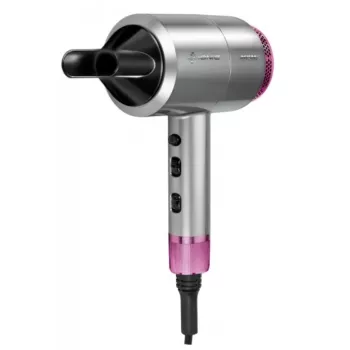 Hiustenkuivaaja MPM MSW-22 1800W, 3 lämpöasetusta, 2 nopeutta, ioninen, suutin, 1,8 m johto, hopea