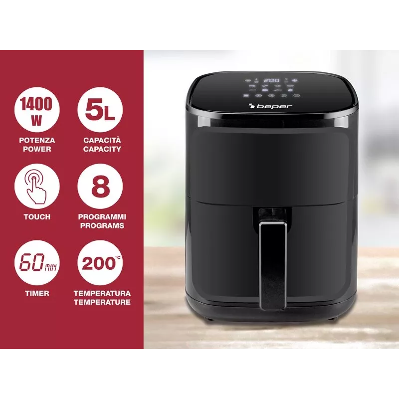 Beper P101FRI051 -kiertoilmakypsennin 5 L 1400 W musta