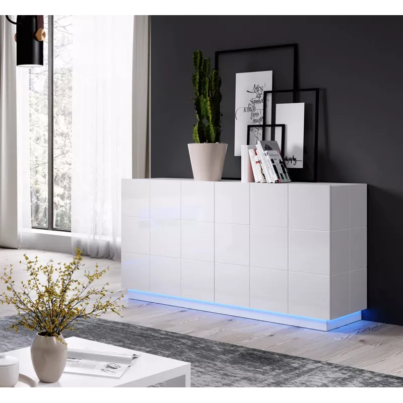 Cama Sideboard 2D REJA valkoinen kiiltävä/valkoinen kiiltävä