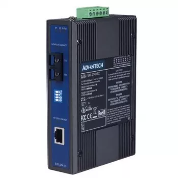 Mediamuunnin ADVANTECH EKI-2541S-AE — Ethernet 10/100 Mbit/s yksimuotokuituun, 1 kuituliitäntä