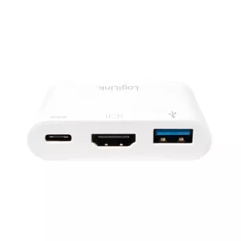 LogiLink 0,14 m 2xUSB-C HDMI USB-A valkoinen