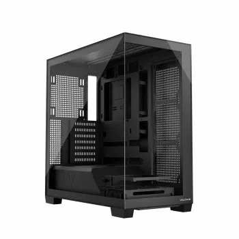 PC-kotelo MODECOM Volcano Stellar NF ATX Midi Tower, karkaistu lasi, musta, tukee ATX/micro ATX, GPU jopa 420 mm, CPU-jäähdytin 175 mm
