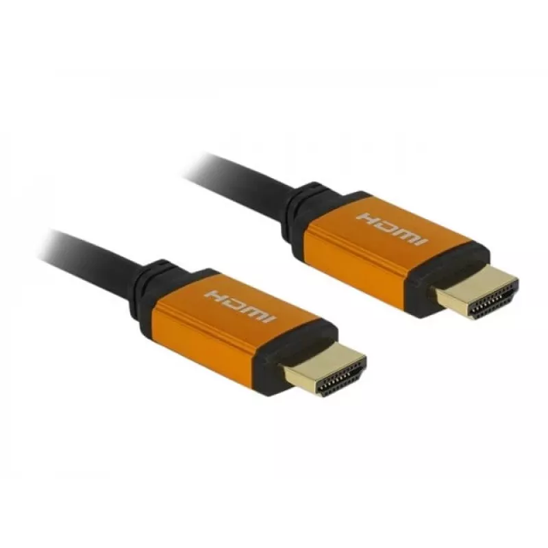 DeLOCK - HDMI-kaapeli - HDMI (M) - HDMI (M) - 50 cm - kolmoiseristys - musta, kulta - 8K-tuki