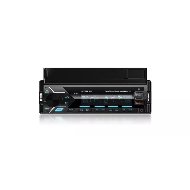 Auto-digitaalimediasoitin Navitel RD6 — 4x45 W audiosoitin, digitaalisten ja ulkoisten lähteiden toisto, Single-DIN-asennus