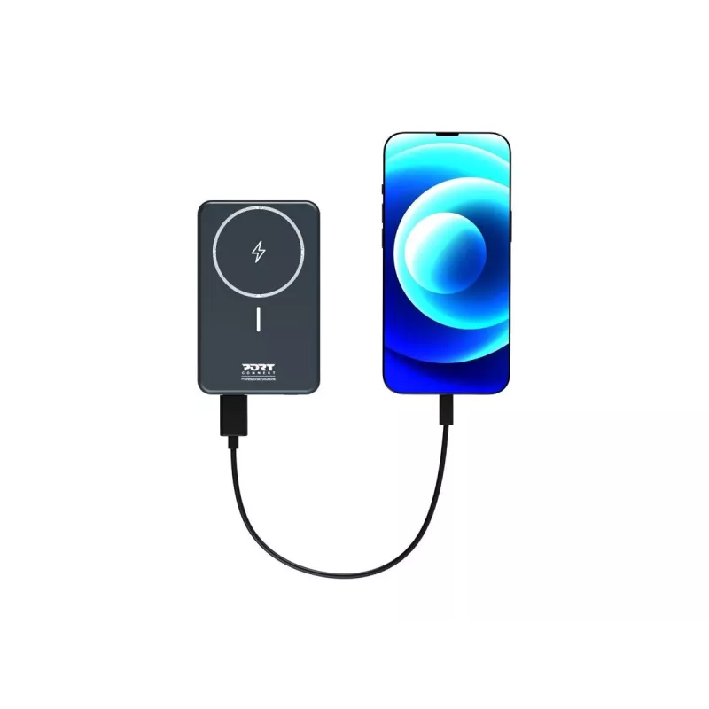 Port Designs 907005 varavirtalähde 10000 mAh langaton lataus musta