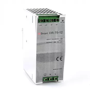 Virtalähde 12V, 6,3A, 75W, DIN-kisko