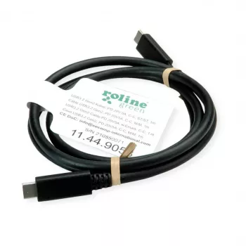 ROLINE USB3.2Gen2 kaapeli PD 20V5A Type-C-C ST/ST 0,5 m - kaapeli - digitaalinen/data - 0,5 m (11.99.9057)