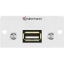 Kindermann Konnect 50 alu - modulaarinen Faceplate-Snap-In - USB 2.0 tyyppi A