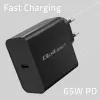 Laturi QOLTEC Super Quick PD 65W USB-C Power Delivery 5–20V, 1x USB-C, USB PD 3.0, Type-C-liitin, 65 W