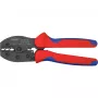 Puristustyökalu Knipex PreciForce malli 975236 SB — eristetyt kahvat musta, sininen ja punainen