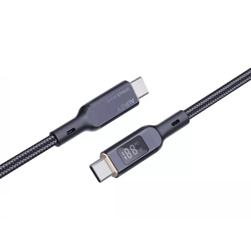 AUKEY CB-MCC102 USB-kaapeli 1,8 m USB-C musta 480 Gbit/s