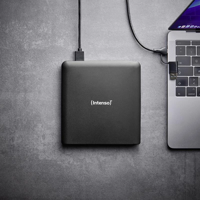 Intenso EOD 500BD Slim ulkoinen Blu-ray-poltin, USB 3.2 Gen 1, musta