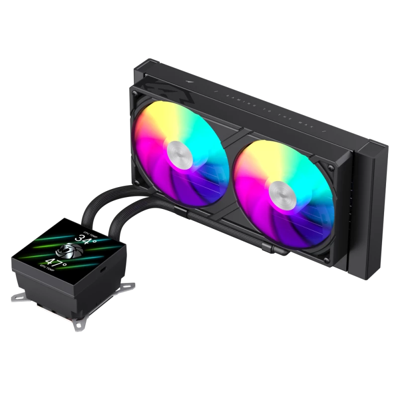 Gamemax CPU-nestekühler | GLACIER 240 LCD BK | Intel, AMD