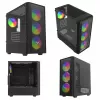 PC-kotelo SAVIO Noctis Flow RGB — Cube, ATX/Mini-ITX, 3x 120 mm etutuulettimet, karkaistu lasisivupaneeli, max. GPU 35 cm