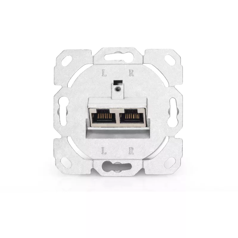 Digitus DN-9007-1 CAT 6A Class EA -verkkorasia, 2x RJ45, suojattu, uppoasennus, valkoinen