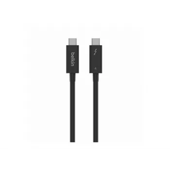 Belkin CONNECT - Thunderbolt-kaapeli - 24-pin USB-C (uros) käännettävä - 24-pin USB-C (uros) käännettävä - Thunderbolt 4 - 1,0 m - passiivinen, USB-virransyöttö (10