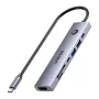 USB-C-keskitin Unitek H1124AGY01 100W PD, HDMI 2.0, 2x USB‑A, 2x USB‑C, SD/microSD-kortinlukija — alumiini